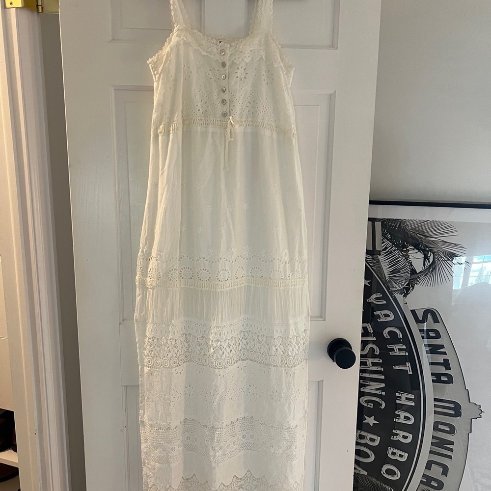 Spell White Lace Maxi Dress